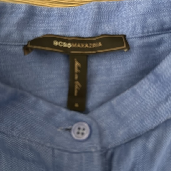 BCBG MAXAZRIA SMALL TALORE TIE-ON CHAMBRAY COTTON SHIRTDRESS - Picture 6 of 7